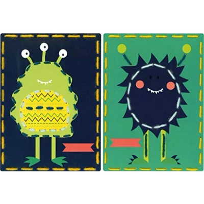 Afbeelding van Borduurkaart kit Ruimtemonsters set van 2 Vervaco PN 0157037