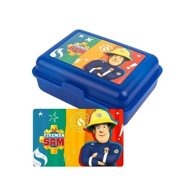 Afbeelding van United Labels Brandweerman Sam broodtrommel met scheidingswand, blauw