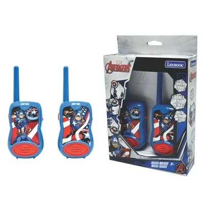 Afbeelding van Lexibook, The Avengers, TW12AV Walkietalkies, 200 m, communicatiespel, 2 communicatiekanalen, riemclip, werkt op batterijen, blauw/rood