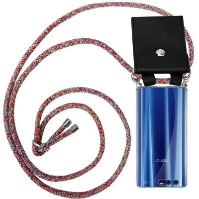 Afbeelding van Cadorabo Hoesje geschikt voor Honor 9 in KLEURRIJKE PAPEGAAI Silicone Mobiele telefoon ketting beschermhoes met zilveren ringen, koordriem en afneembaar etui