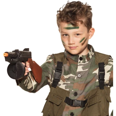 Afbeelding van Boland Speelgoed Tommy gun (49 cm) Pistool / revolver Politie en Boeven Militairen Leger Carnaval Themafeest