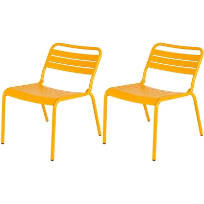 Afbeelding van MaximaVida metalen loungestoel Max XXL okergeel doos per 2 stuks