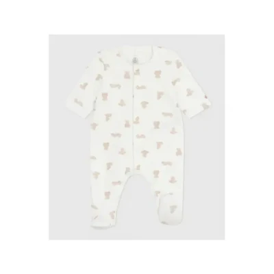 Afbeelding van Petit Bateau Newborn Bears Unisex Pyjama voor kinderen, Maat: 68, Marshmallow/brun