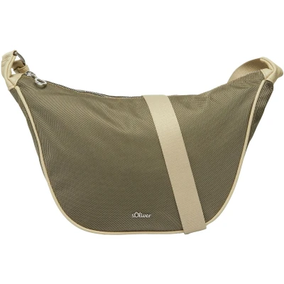Afbeelding van s.Oliver Halbmond MIT Reissverschlussfach UND LOGO Schoudertas, Dames, Maat: One Size, Helles beige