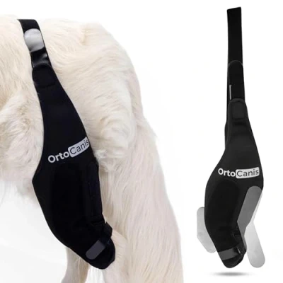 Afbeelding van Ortocanis Hondenspalk, knie immobilisator voor letsel, breuk in het ligament, patella dislocatie, linkerpoot, maat XXL