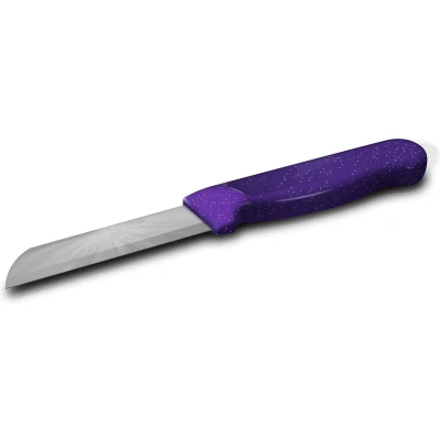 Afbeelding van Solingen Schilmesje Robuust Handvat RVS Glad 18.5 cm met &quot;Blade Cover&quot; Paars Glitter