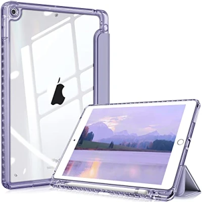 Afbeelding van Fintie Hybride hoes voor iPad 9e generatie 2021/8e 2020/7e 2019 10,2 inch, met penhouder, schokbestendige beschermhoes transparante harde achterkant