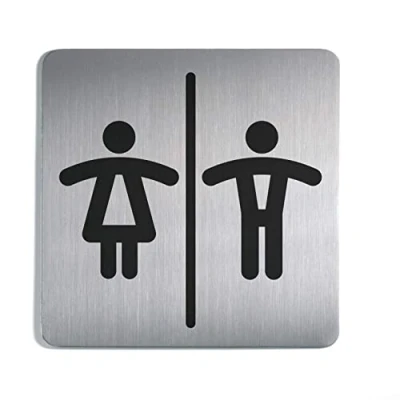 Afbeelding van Durable Infobord pictogram 4958 vierkant wc dames/heren 150
