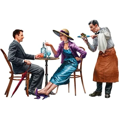 Afbeelding van 1:35 MiniArt 38062 French Civilians in Cafe 1930 40s Plastic Modelbouwpakket
