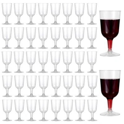 Afbeelding van MATANA 96 wijnglazen van kunststof, transparant (180 ml) robuuste en herbruikbare glazen voor cocktails, desserts wijnbekers feesten, bruiloften, verjaardagen, Kerstmis