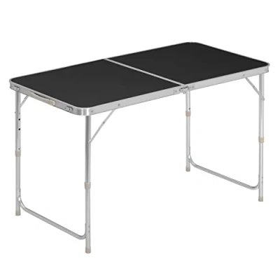 Afbeelding van WOLTU® CPT8122sz Campingtafel, inklapbaar, tuintafel, werktafel, balkontafel, in hoogte verstelbaar, aluminium, MDF, zwart