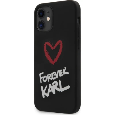 Afbeelding van Zwart hoesje van Karl Lagerfeld Backcover iPhone 12 Mini Forever