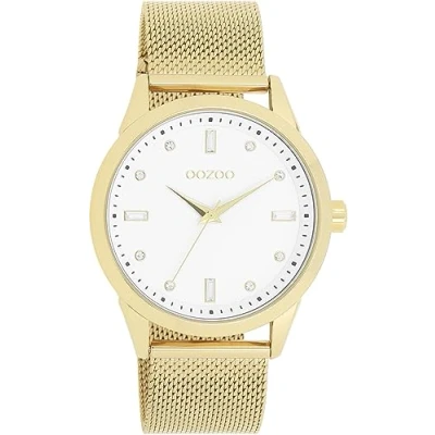 Afbeelding van OOZOO Timepieces goudkleurige horloge met metalen mesh armband C11282