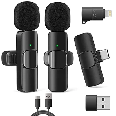 Afbeelding van VOVIGGOL USB C Micro Cravate sans Fil pour iPhone iPad Android et Ordinateur, Mini Smartphone Portable Microphone Enregistrement Vidéo Youtube TikTok Facebook Podcast Blog Vlog