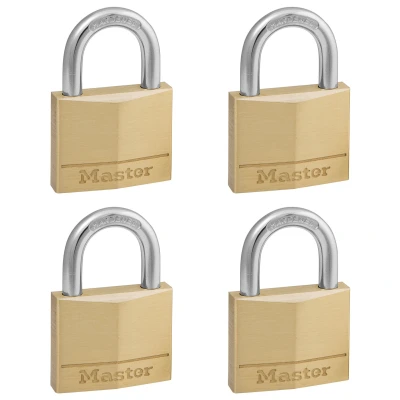 Afbeelding van Hangslot MasterLock 4 gelijksluitend messing 40mm