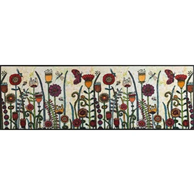 Afbeelding van wash+dry Deurmat met motief zonnige dag, 60 x 180 cm, meerkleurig, voor binnen en buiten, wasbaar