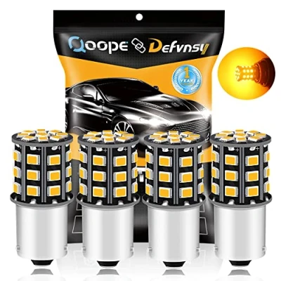 Afbeelding van DEFVNSY Pak van 4 1056 BAU15S Super Bright, 7507 LED lamp, lamp Amber, 12 24V DC 2835 33SMD lampen voor richtingaanwijzers, zijmarkeringslichten, 12496 5009 PY21W (geel)