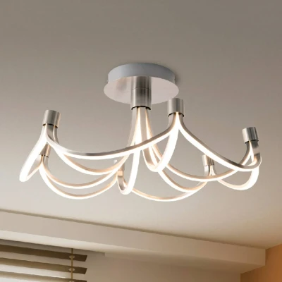 Afbeelding van LED plafondlamp Festos, nikkel mat, dimbaar