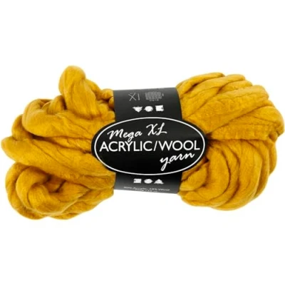 Afbeelding van XL garen van acryl, l: 15 m, 300 gr, donkergeel