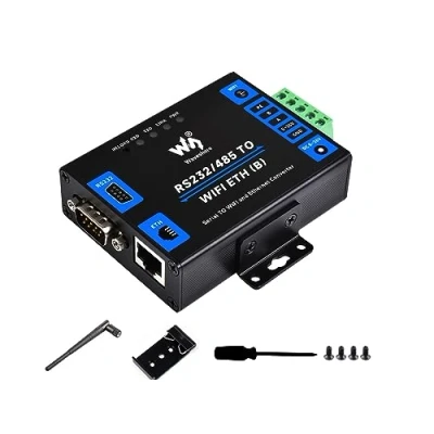 Afbeelding van Waveshare RS232/485 naar WiFi en RJ45 Ethernet Converter seriële Server Module van industriële kwaliteit, ondersteuning voor WiFi, poort ethernet, Modbus gateway, gateway