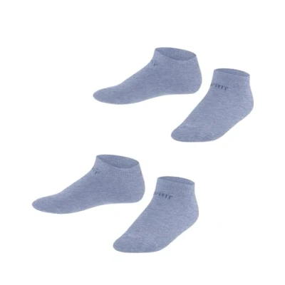 Afbeelding van Esprit Foot Logo 2 Pack duurzaam organisch katoen multipack sneakersokken kinderen blauw Maat 35 38