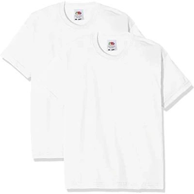 Afbeelding van FRUIT OF THE LOOM Kids Valueweight Short Sleeve T 2 Pack Jongens Shirt (2 Pack), Wit (Wit Wit)