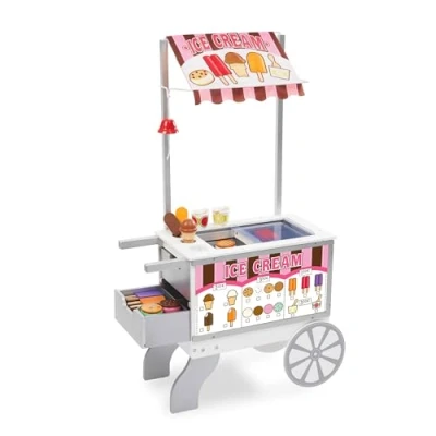Afbeelding van Melissa &amp; Doug Houten karretje voor snacks en zoetigheden The Original (speelsets speelkeukens, meer dan 40 speelstukjes, geweldig cadeau meisjes jongens ideaal kinderen van 3, 4, 5, 6 7 jaar)