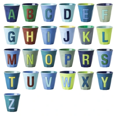 Afbeelding van Rice Melamine Beker Alfabet Blauw