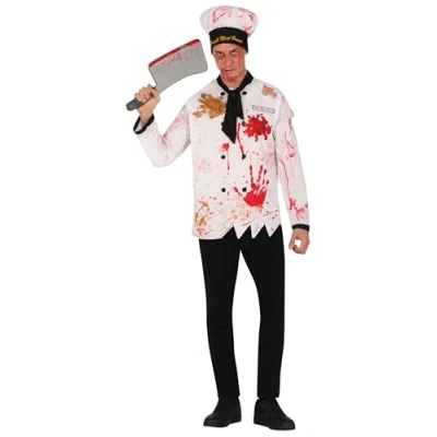 Afbeelding van Guirca Eten &amp; Drinken Kostuum Fresh Meat House Chef Man Wit / Beige Maat 52 54 Carnavalskleding Verkleedkleding
