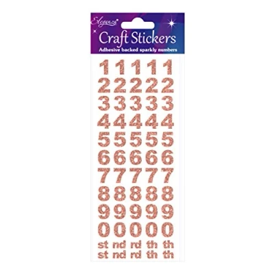 Afbeelding van Oaktree Stickers Cijfers Rose Gold rechte cijfer (per vel)