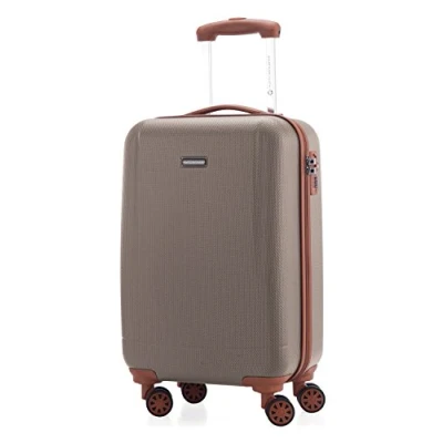 Afbeelding van Hoofdkoffer badkuip koffer handbagage harde schaal trolley rolkoffer reiskoffer, champagne (beige) 82771001