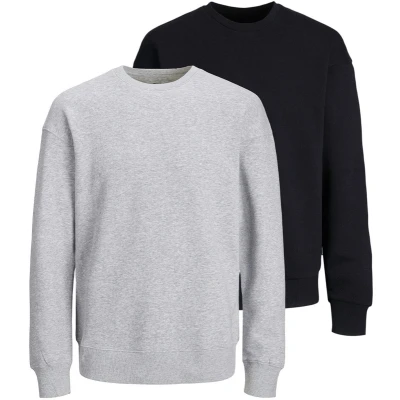 Afbeelding van Jack &amp; Jones 2ER PACK Sweater, Heren, Maat: Large, Schwarz hellgrau