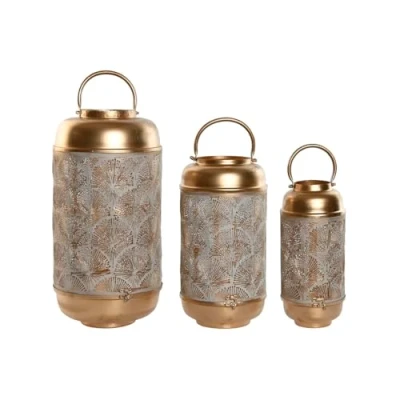 Afbeelding van Set van placemats Home ESPRIT Wit Gouden Metaal 25 x 49 cm