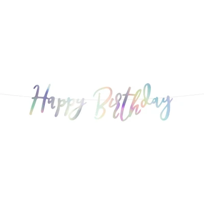 Afbeelding van Verjaardag Slinger Happy Birthday Parelmoer 62cm