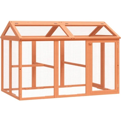 Afbeelding van vidaXL Dierenren 141x94x104 cm massief grenenhout bruin