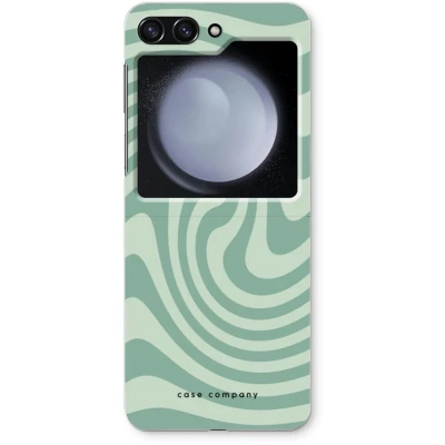 Afbeelding van Case Company® hoesje geschikt voor Samsung Galaxy Z Flip5 Swirl Groen Soft Cover Telefoonhoesje Bescherming aan alle Kanten en Schermrand