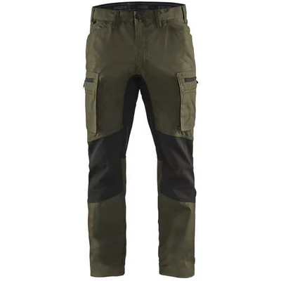 Image de Pantalon services stretch vert olive/noir