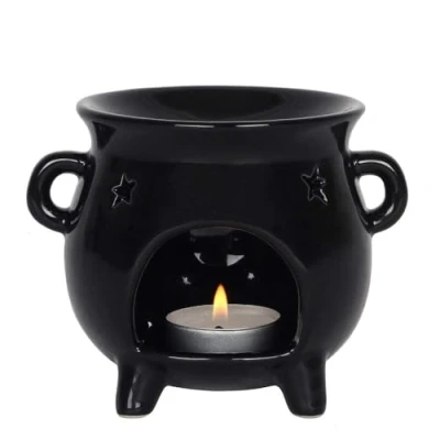 Afbeelding van Something Different Shiny Black Cauldron Oliebrander Zwart