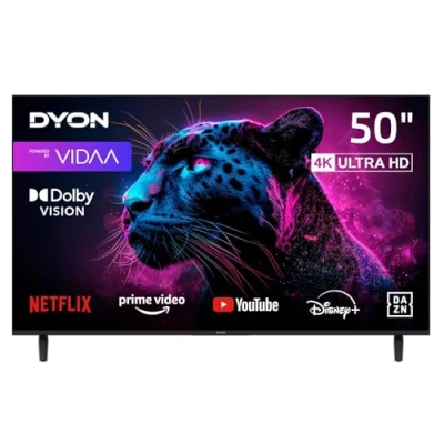 Afbeelding van DYON Movie Smart 50 VX TV inch (126 cm) (4K Ultra HD TV, Triple Tuner (DVB C/ S2/ T2), App Store, Prime Video, Netflix, YouTube, DAZN, Disney+), model 2024