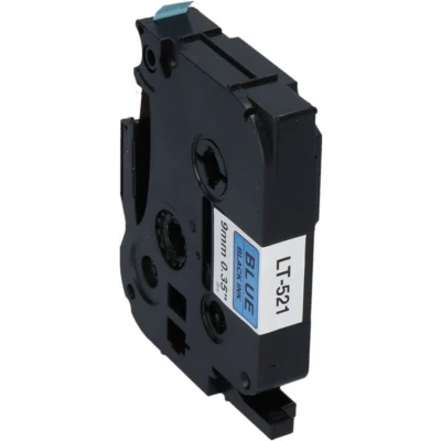 Afbeelding van Huismerk Brother TZe 521 Tape Zwart op blauw (9 mm)
