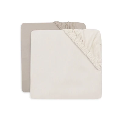 Afbeelding van Jollein Hoeslaken Jersey Duo 2 Stuks 70/75x140/150 cm Oatmeal