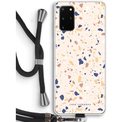 Afbeelding van Case Company® hoesje met Koord geschikt voor Samsung Galaxy S20 Plus Terrazzo N23 Telefoonhoesje Zwart Bescherming aan alle Kanten en Over de Schermrand