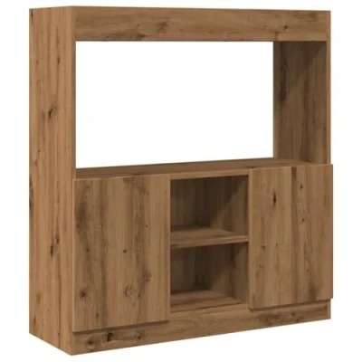 Image de vidaXL Buffet haut chêne artisanal 92x33x100 cm bois d&#039;ingénierie855132