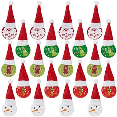 Afbeelding van THE TWIDDLERS 20 Kerst Broches Badges voor Kinderen &amp; Volwassenen Kerstfeestjes, Kinderfeestjes, Verjaardagen, Traktaties, Uitdeelcadeautjes