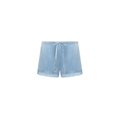 Afbeelding van Hunkemöller Shorts velour Lace Blauw XS