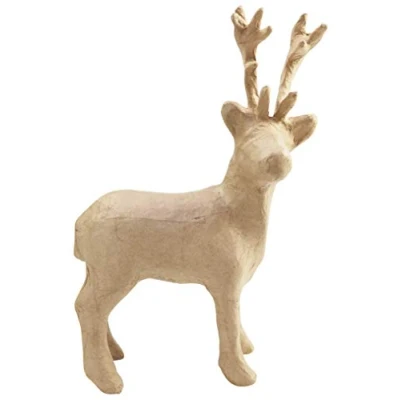 Afbeelding van Décopatch SA207C Een houder van bruin papier maché, 7 x 16,5 26,5 cm, rendier