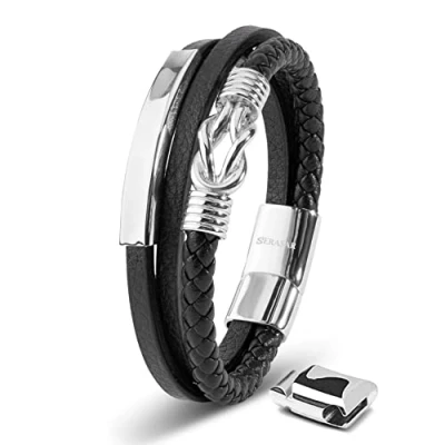 Afbeelding van SERASAR Manchetarmband Heren [Proud] Zilver 20cm Inclusief Sieraden Geschenkdoos