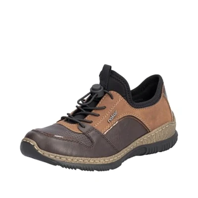 Afbeelding van Rieker Sneakers laag, Dames, Maat: 39, Marron Textiel