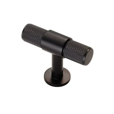 Afbeelding van Fingertip Designs T knop &quot;Knurled&quot; 50mm Matzwart