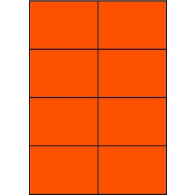 Afbeelding van Oranje A4 etiketten 105 x 74 mm (100 vel)